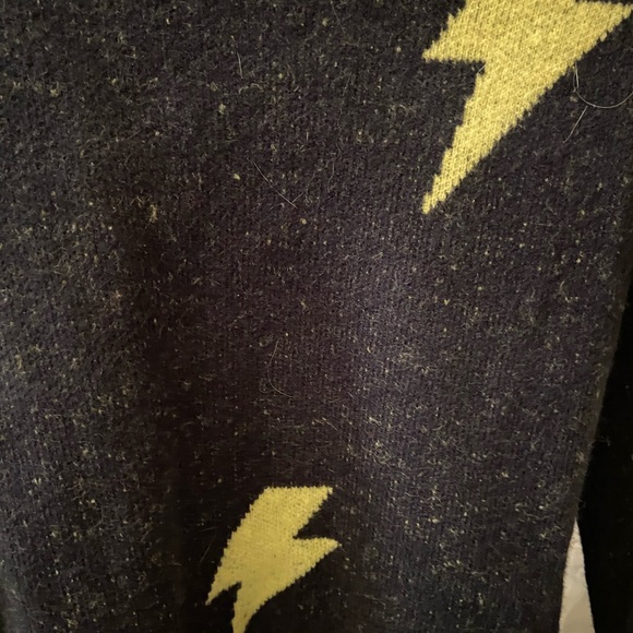 Franklyn and Dailey navy blue speckled lightening bolt sweater - Picture 2 of 4